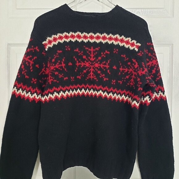 J Crew Handknit Lambswool Sweater Vintage Y2K Winter Pullover Womens Sz Large - Picture 2 of 9